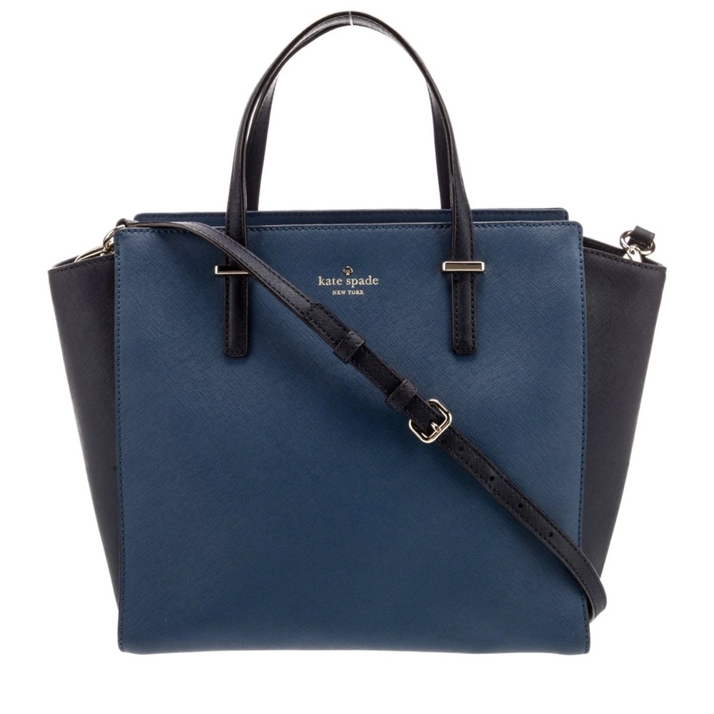 Kate Spade Cedar Street Hayden Blue and BLack Color block Handbag